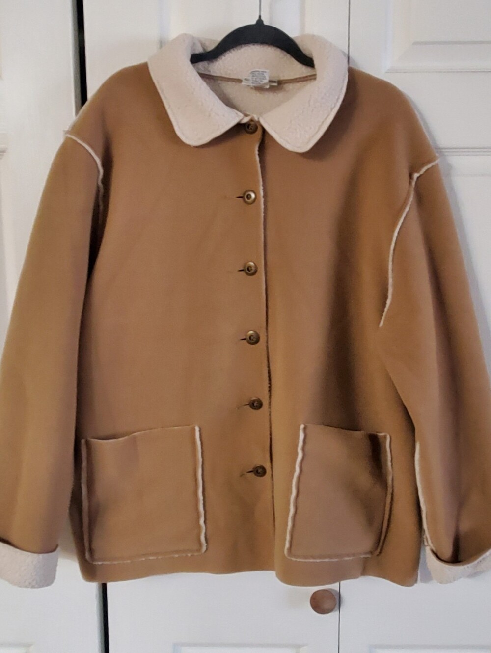 ALFRED DUNNER FAUX SUEDE SHERPA LINED. XL CAMEL TAN COAT. FALL WINTER
